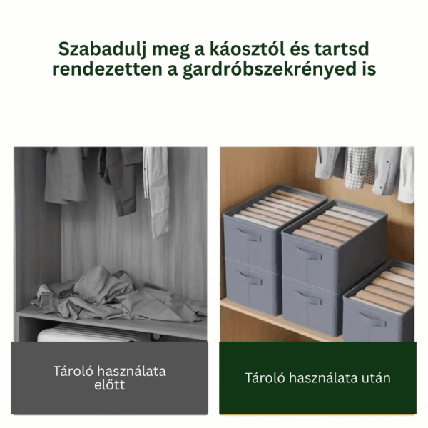EcoBin ruharendező, szekrényrendszerező tároló – 9 különálló rekesszel átláthatóság