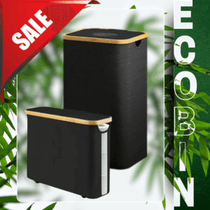 EcoBin pet palackgyűjtő kuka és wc papír tároló kosár bambusz kerettel